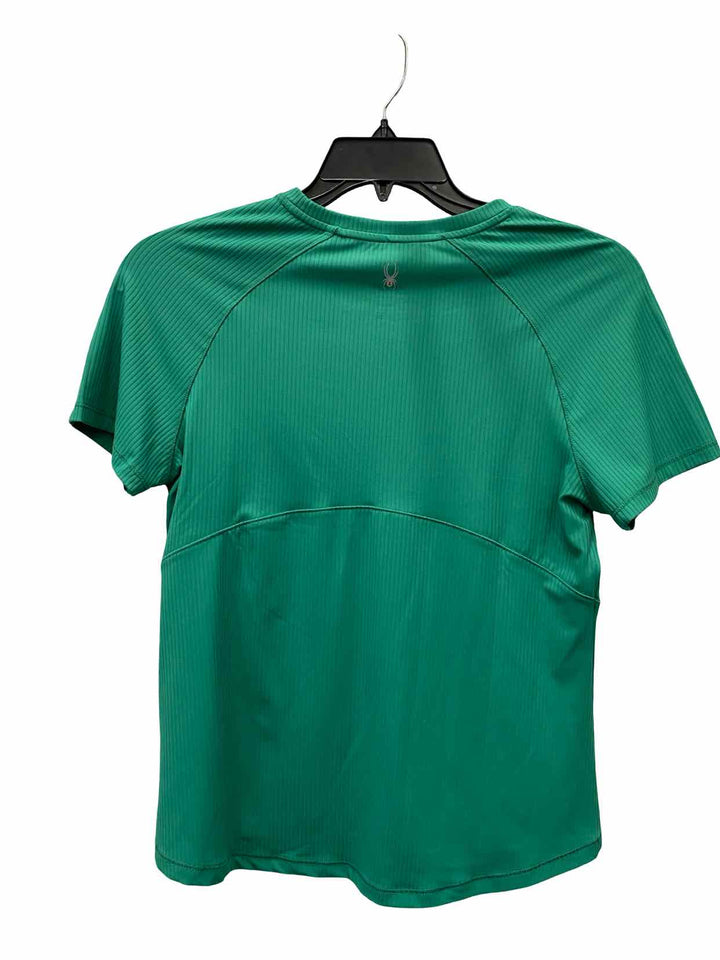Spyder Size M Green Athletic Short Sleeve