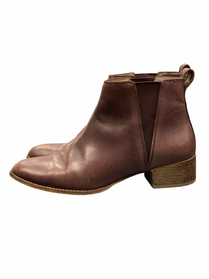 Madewell Shoe Size 8.5 Maroon Leather Boots(Ankle)