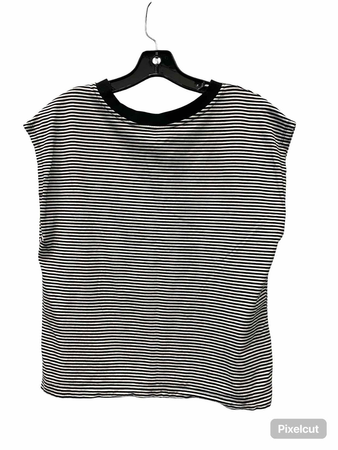 Loft Size S Black White Striped Short Sleeve Shirts