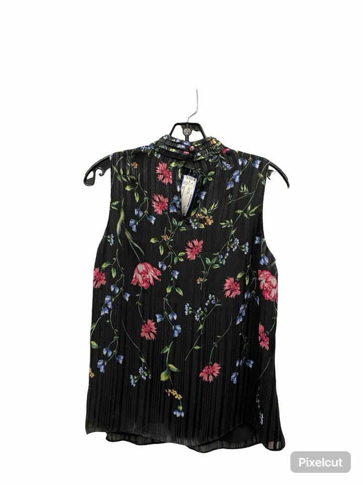 White House Black Market Size XS Black Floral Tank Top