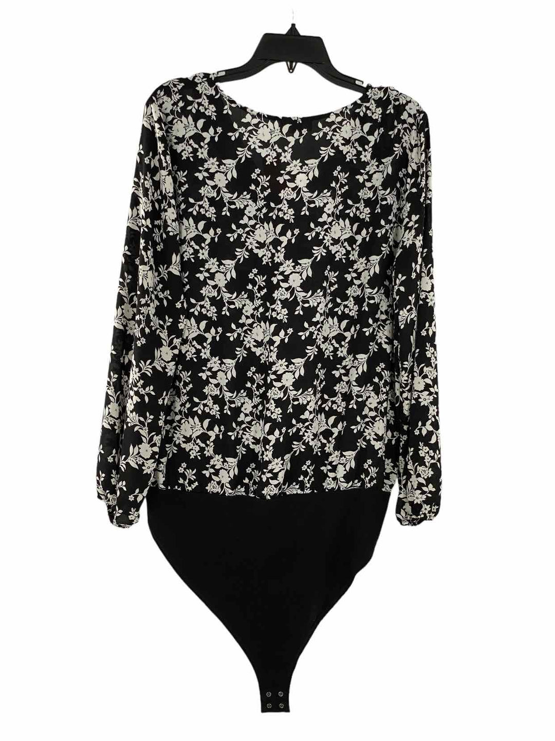 Loft Size L Black White Print Long Sleeve Shirts