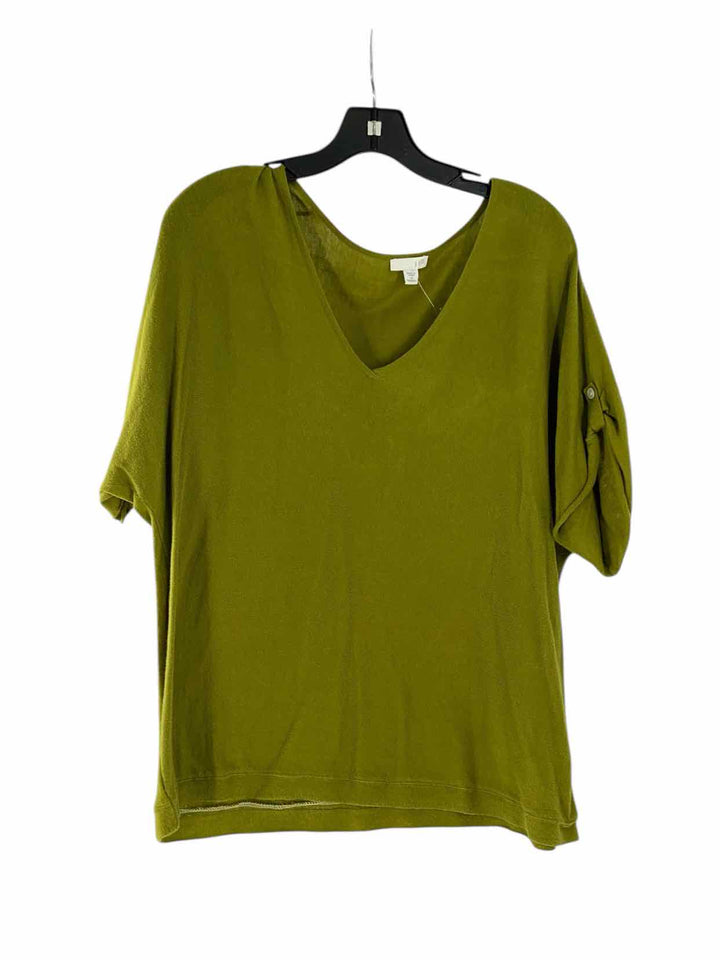 J. Jill Size 1X Green Short Sleeve Shirts