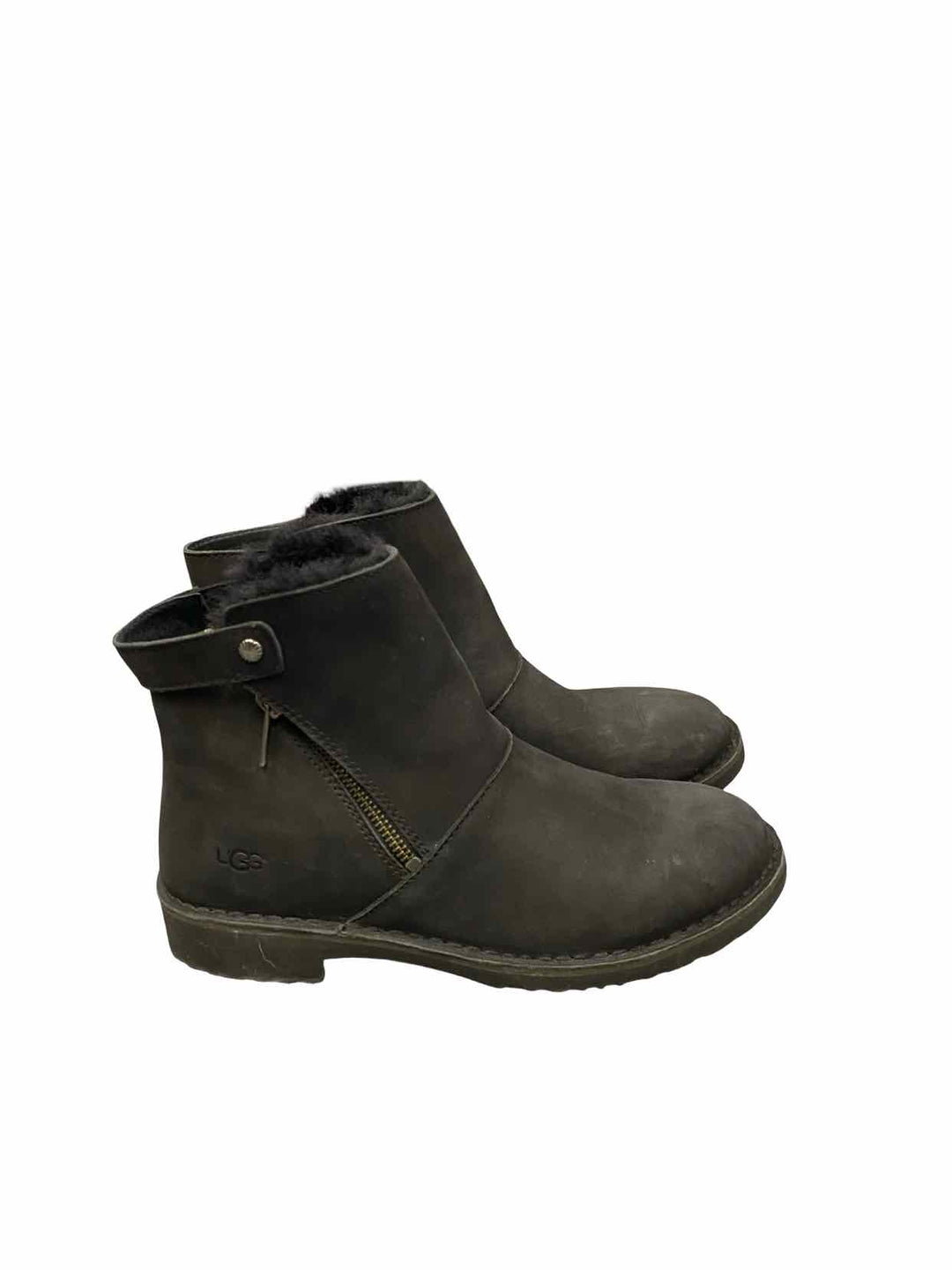 UGG Shoe Size 9 Black Sheepskin Lined Kayel Leather Boots(Ankle)