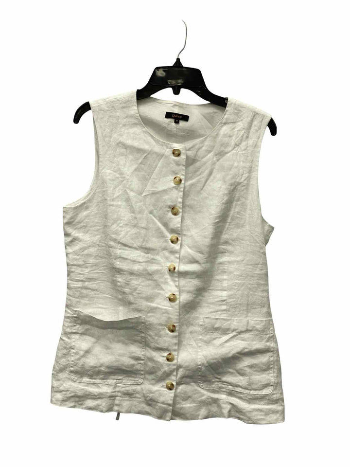 Quince Size S White 100% Linen Tank Top