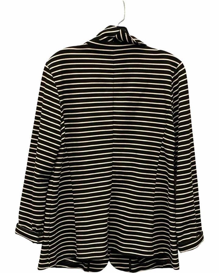 Worthington Size L Black White Striped Blazer