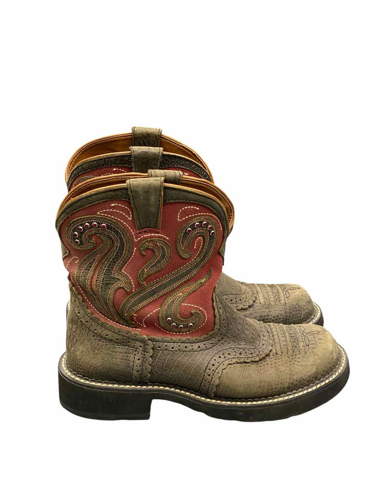 Ariat Shoe Size 8.5 Red Green Boots(Ankle)