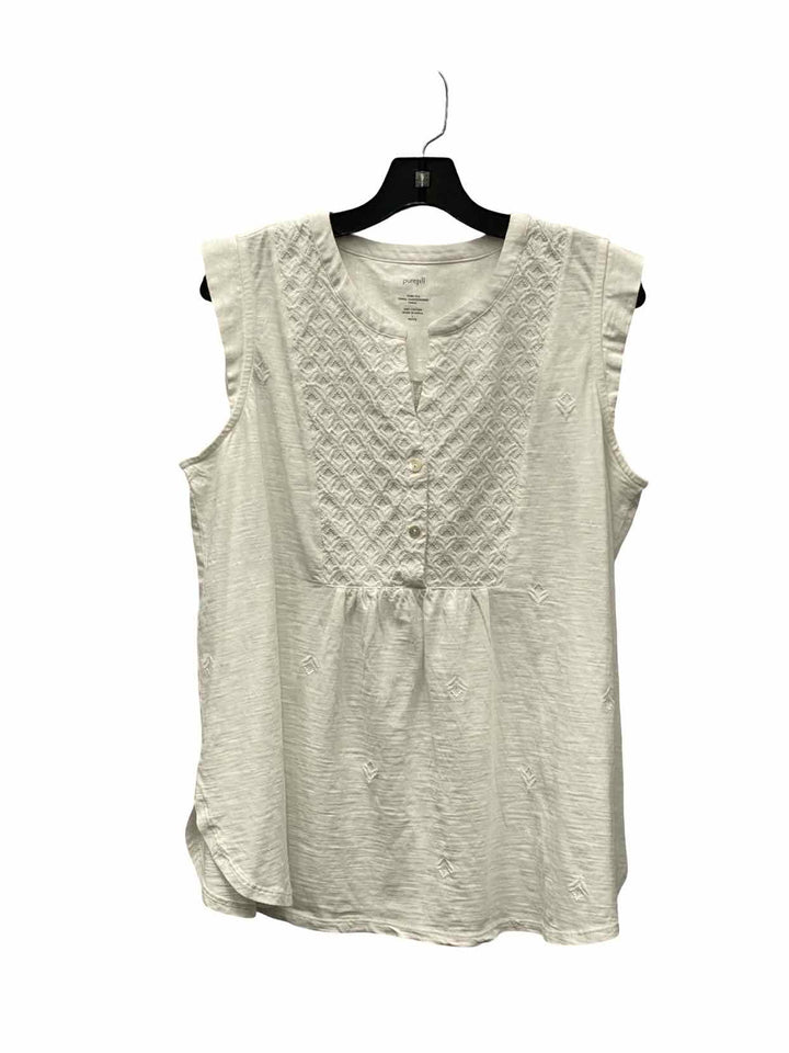 J Jill Size L White Tank Top