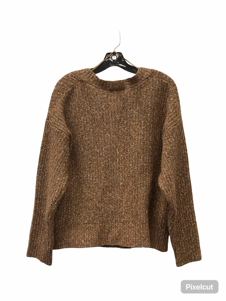 Retrology Size S Brown Button Up Sweater