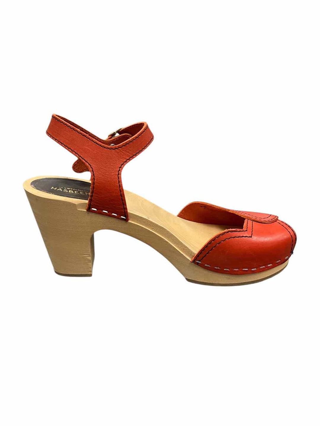 Hasbeens Shoe Size 40 Red Wood Heels