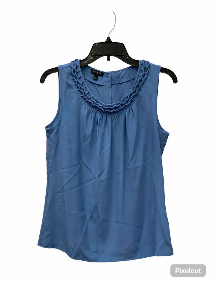 Talbots Size 6 Blue 100% silk Tank Top