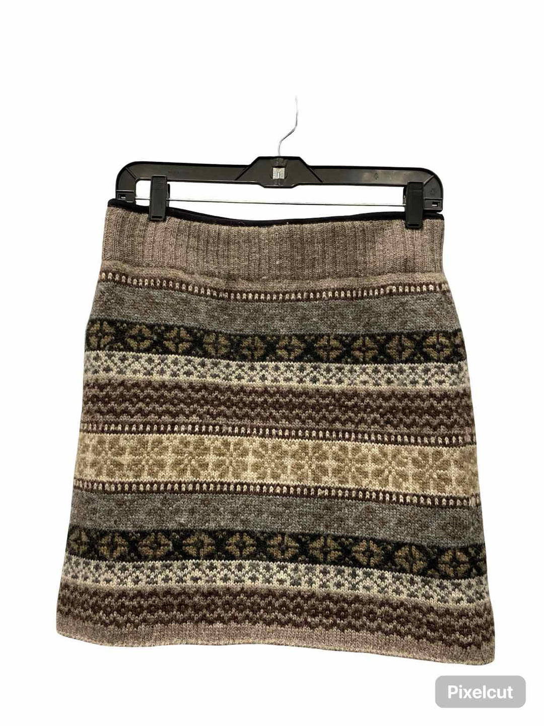 Everest Size M Brown Print 100% Wool Skirt
