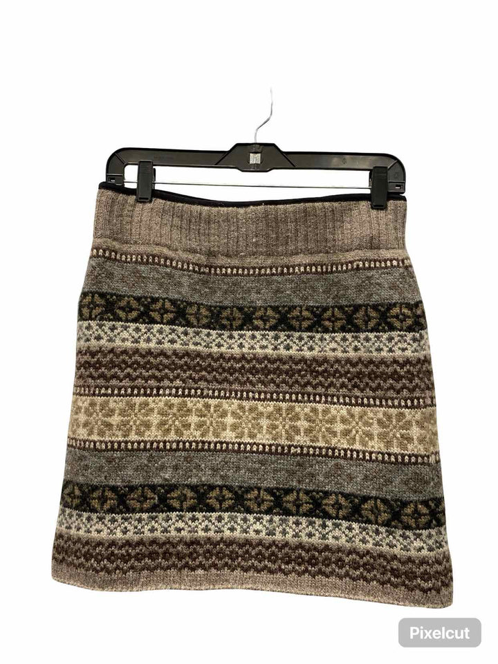 Everest Size M Brown Print 100% Wool Skirt