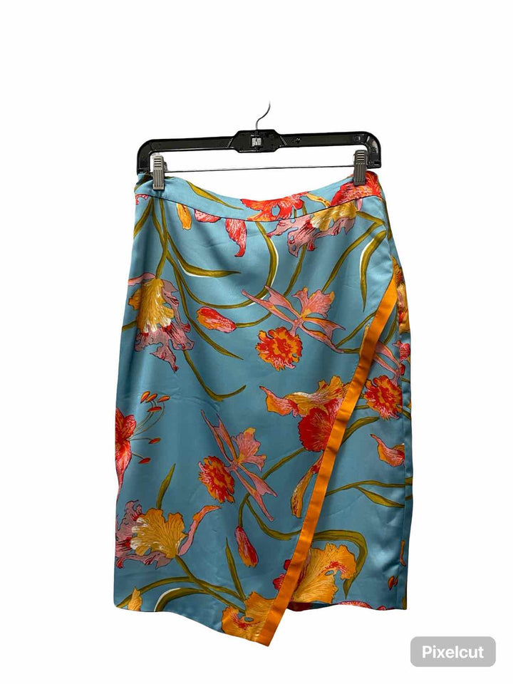 Yoana Baraschi Size 2 Blue Orange Floral Skirt