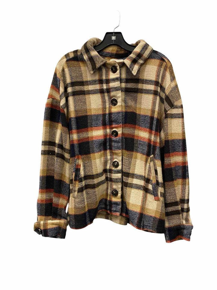 BKE Size M Brown Black Plaid Jacket