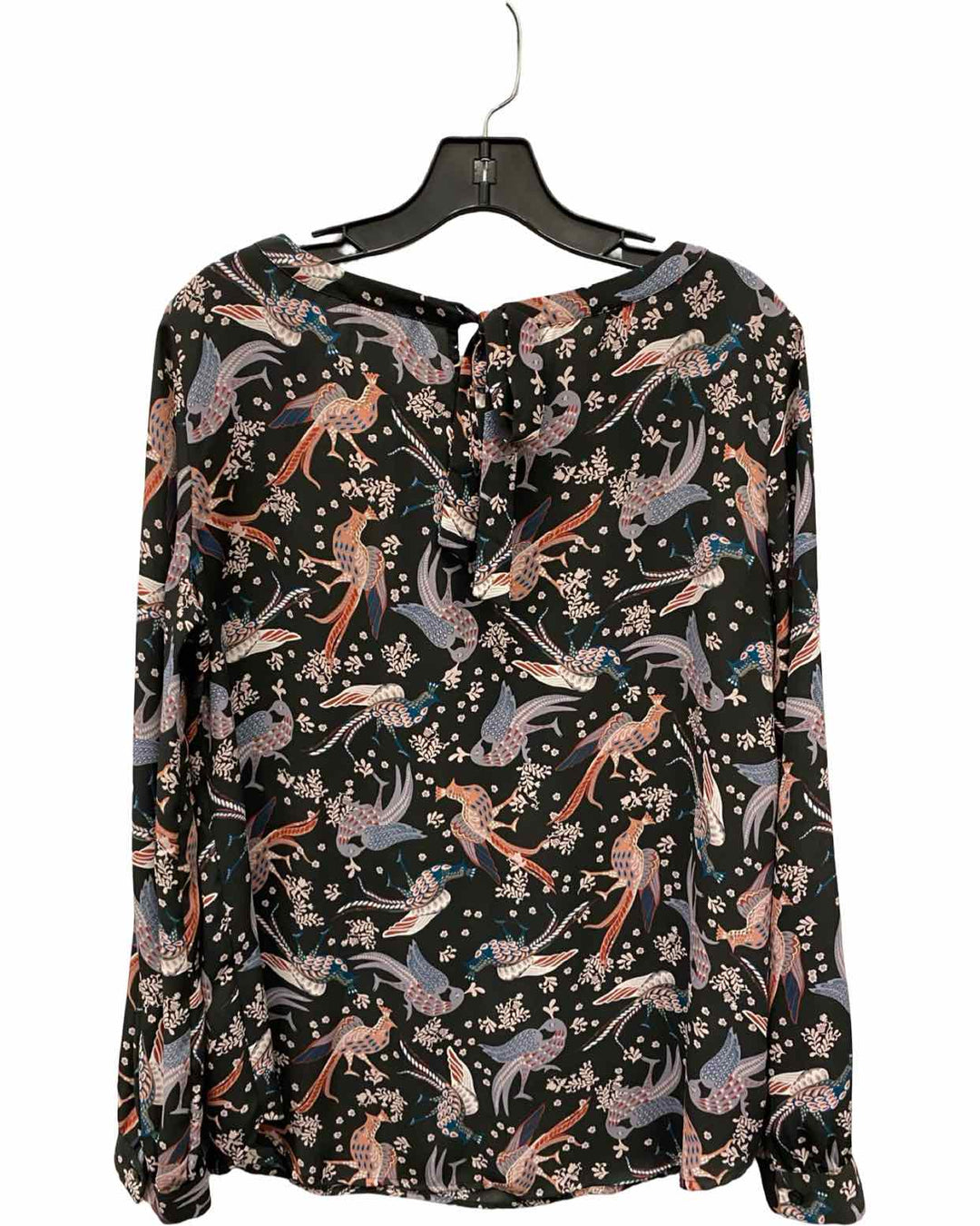 Loft Size M Black Multi Print Long Sleeve Shirts