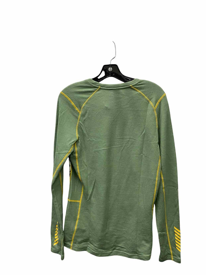 Helly Hansen Size L Green Print 57% merino wool Athletic Long Sleeve