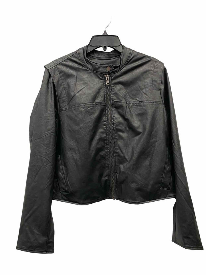 Torrid Size 1X Black Man Made Material Jacket (Outdoor)