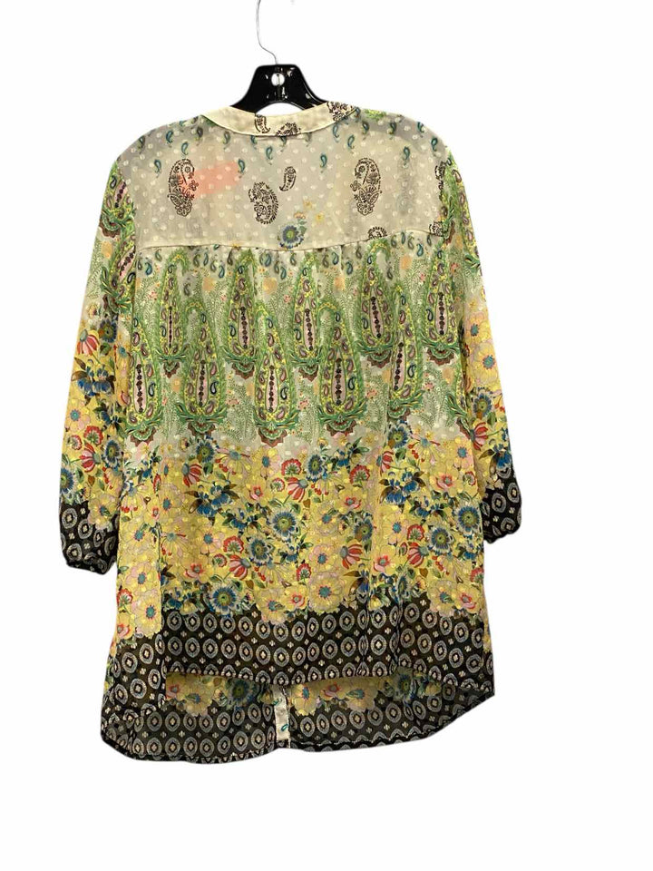 Figueroa & Flower Size 2X Green Multi Print Short Sleeve Shirts