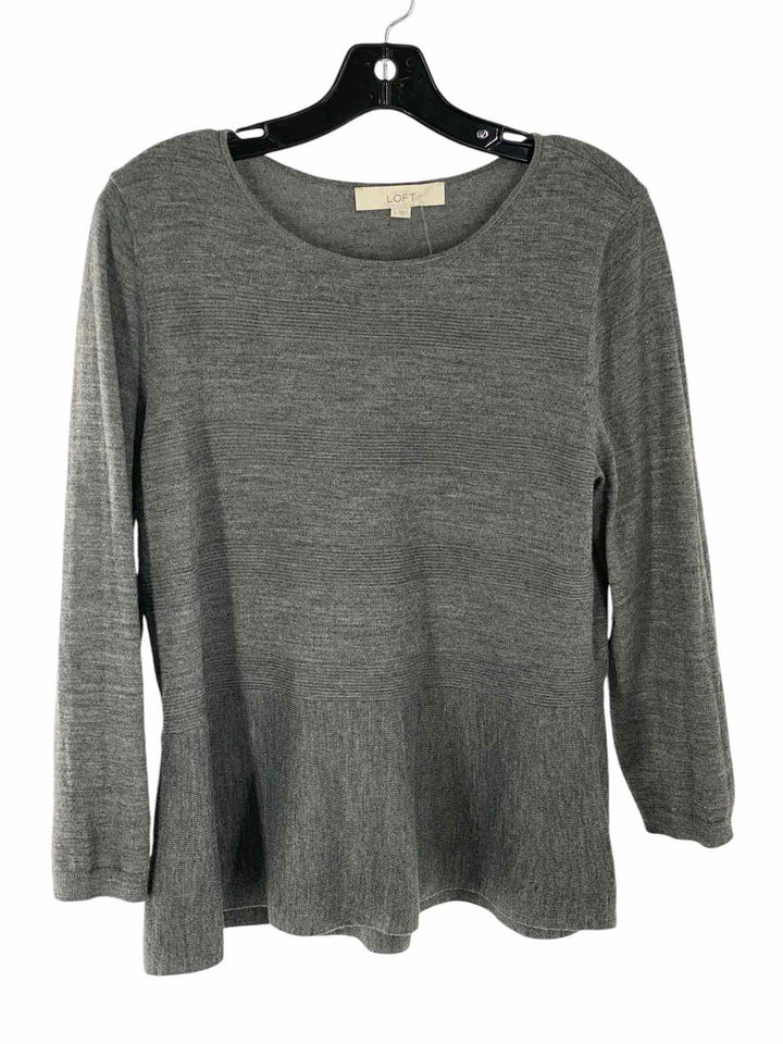 Loft Size L Grey Long Sleeve Shirts