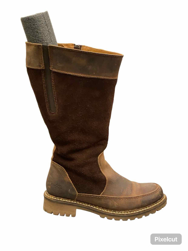 Bos and Co Shoe Size 37 Brown Suede/Leather Norman Wideshaft Boots(knee)