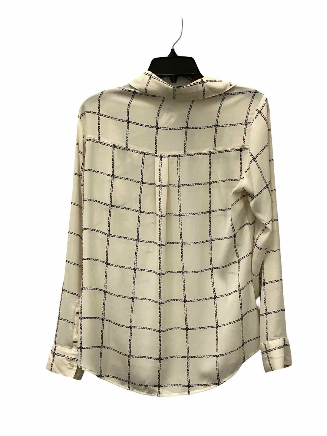 Express Size S Cream Black Checkered Long Sleeve Shirts