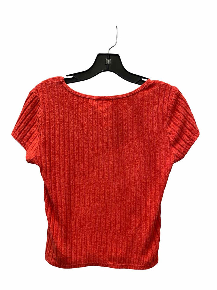 Z supply Size S Coral Ribbed Athletic Short Sleeve