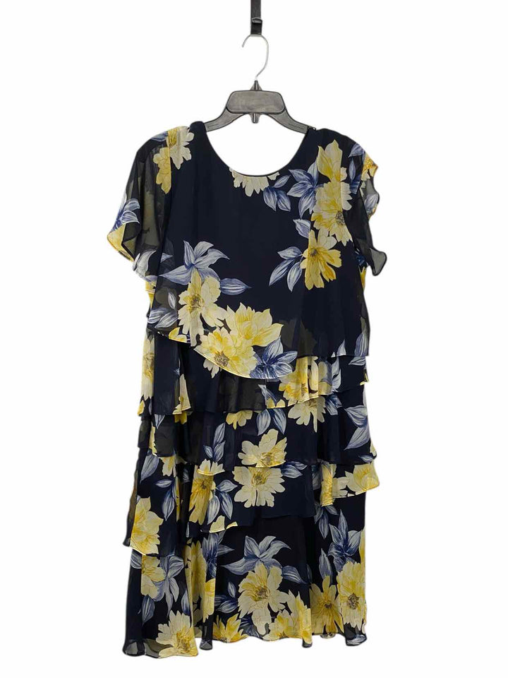 Jessica Howard Size 14 Blue Yellow Dress