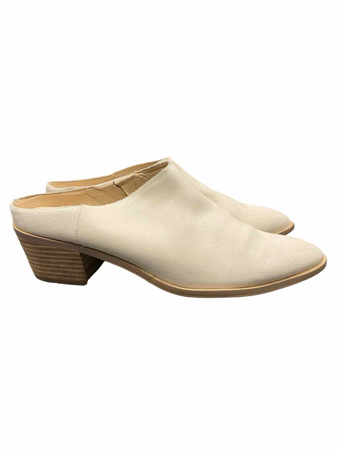 Sole Society Shoe Size 11 Cream Leather Mules Heels