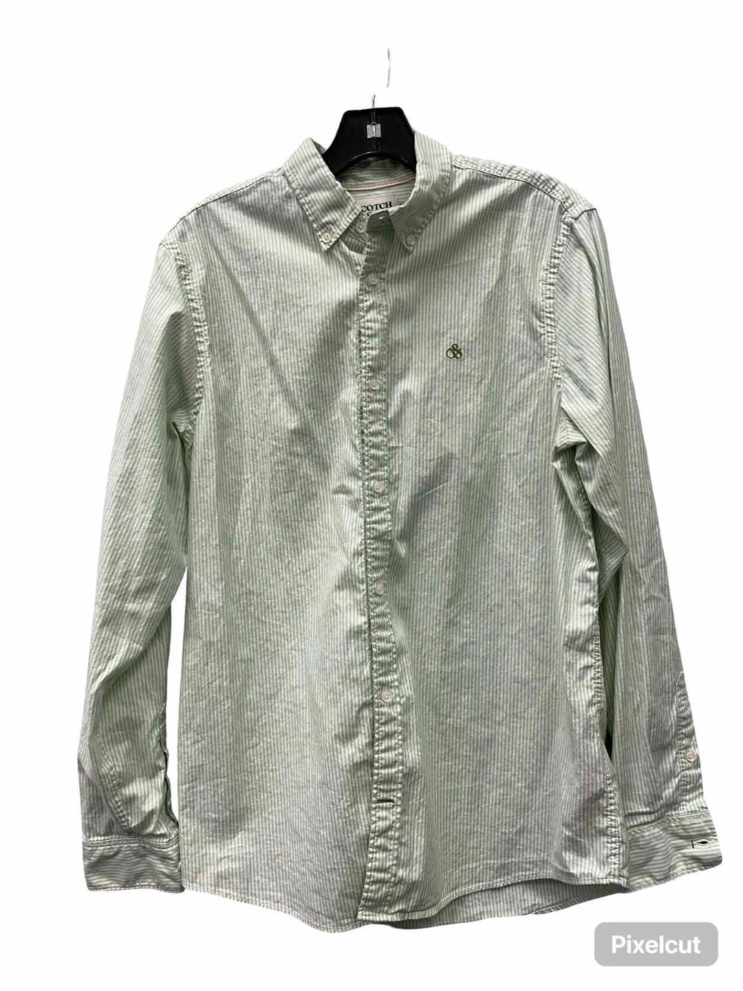 SCOTCH & SODA Size M Green White Striped Long Sleeve Shirts