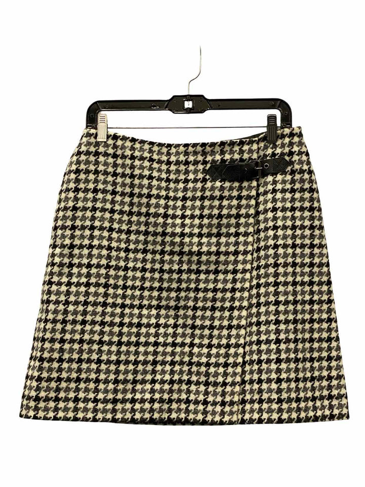 Boden Size 8R Black/grey White Print 100% Wool Skirt