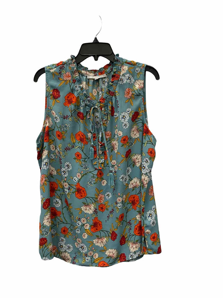 Daniel Rainn Size XL Teal Multi Floral Tank Top