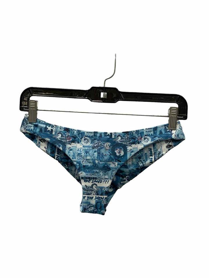 Frankies Bikinis Size S Blue Print Swimsuit Bottom