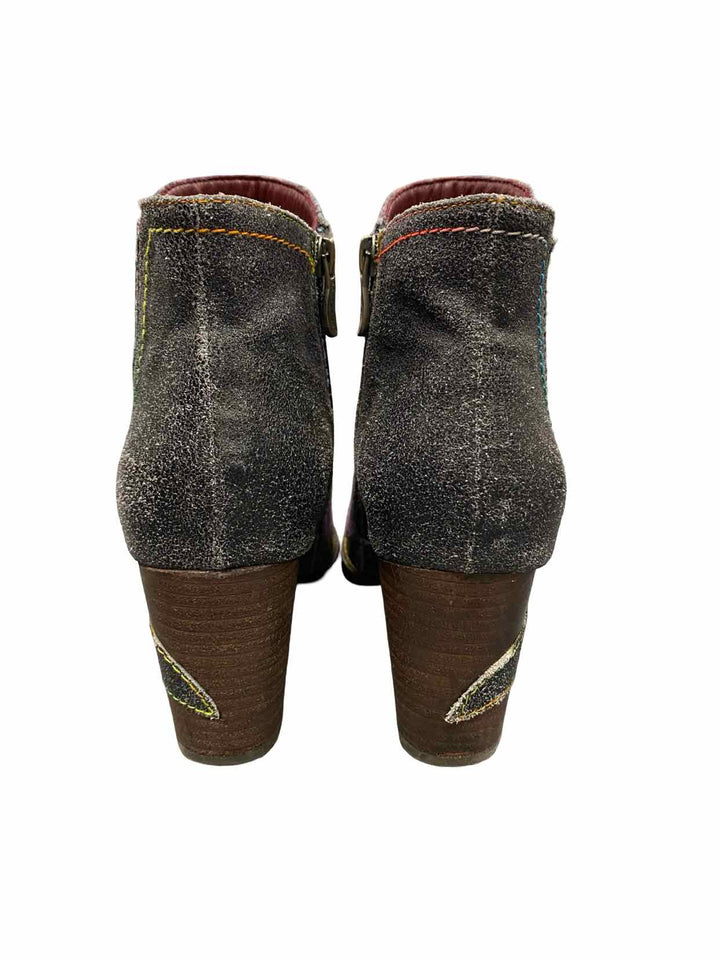 L'Artiste Shoe Size 40 Grey Floral Leather Melvina Boots(Ankle)
