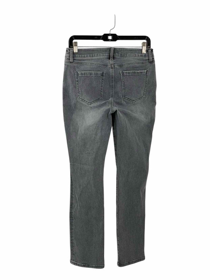 Cabi Size 4 Grey/Blue Buttonfly Straight Denim Jeans