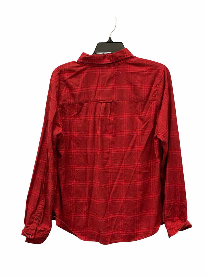 Orvis Size M Red Plaid Long Sleeve Shirts