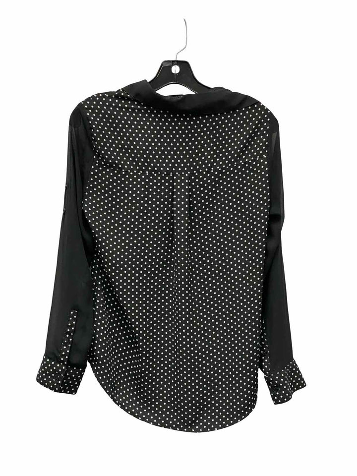 Express Size XS Black White Poka dot Long Sleeve Shirts