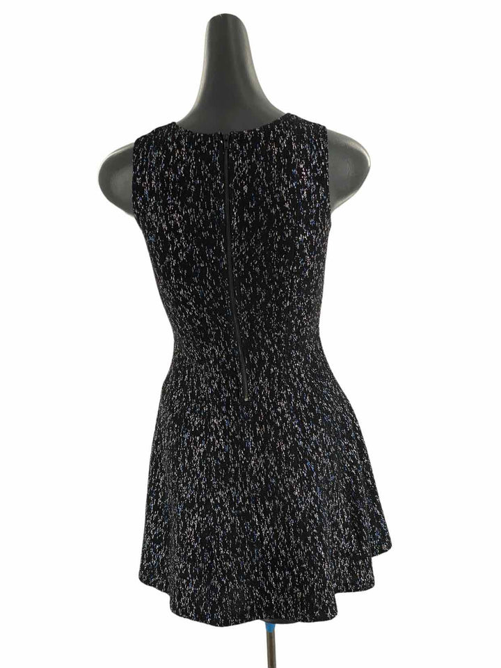 AQUA Size S Black Blue & Silver Dress