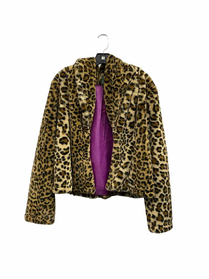 Wild Fable Size L Brown Cheetah Coat(short)