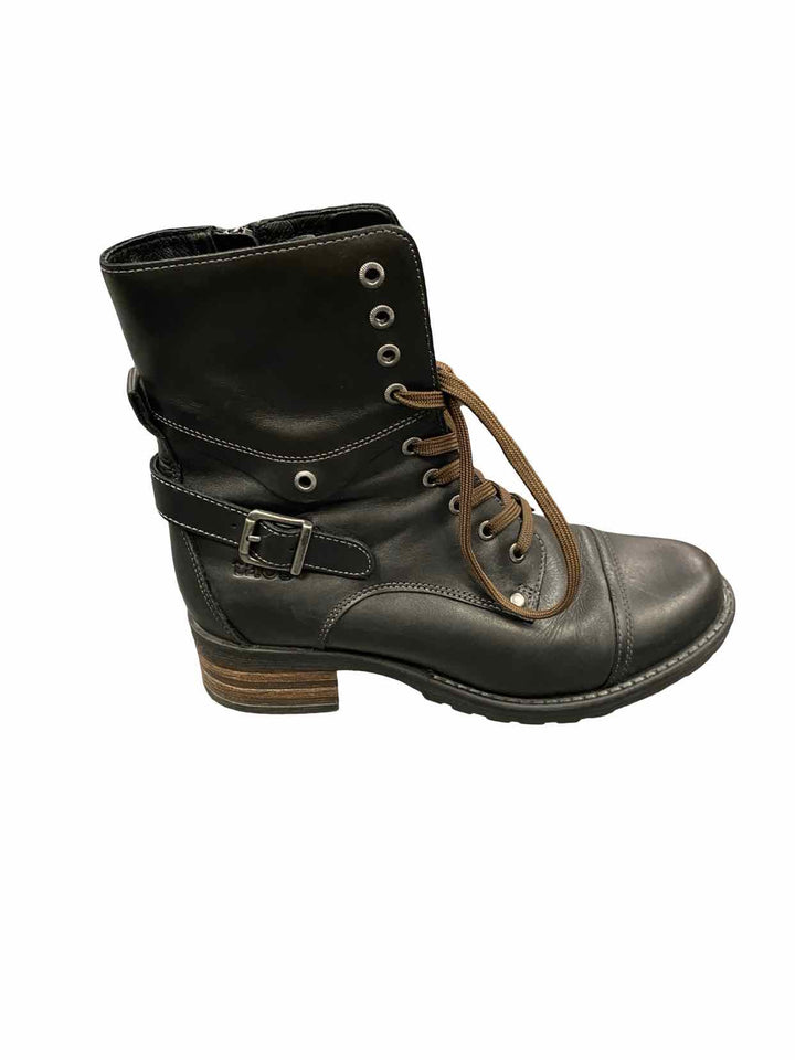 Taos Shoe Size 38 Black Leather Crave Boots(Ankle)