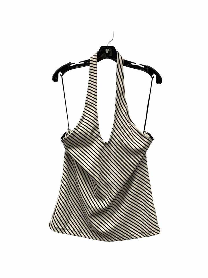 Maeve Size XL Black White Stripe Tank Top