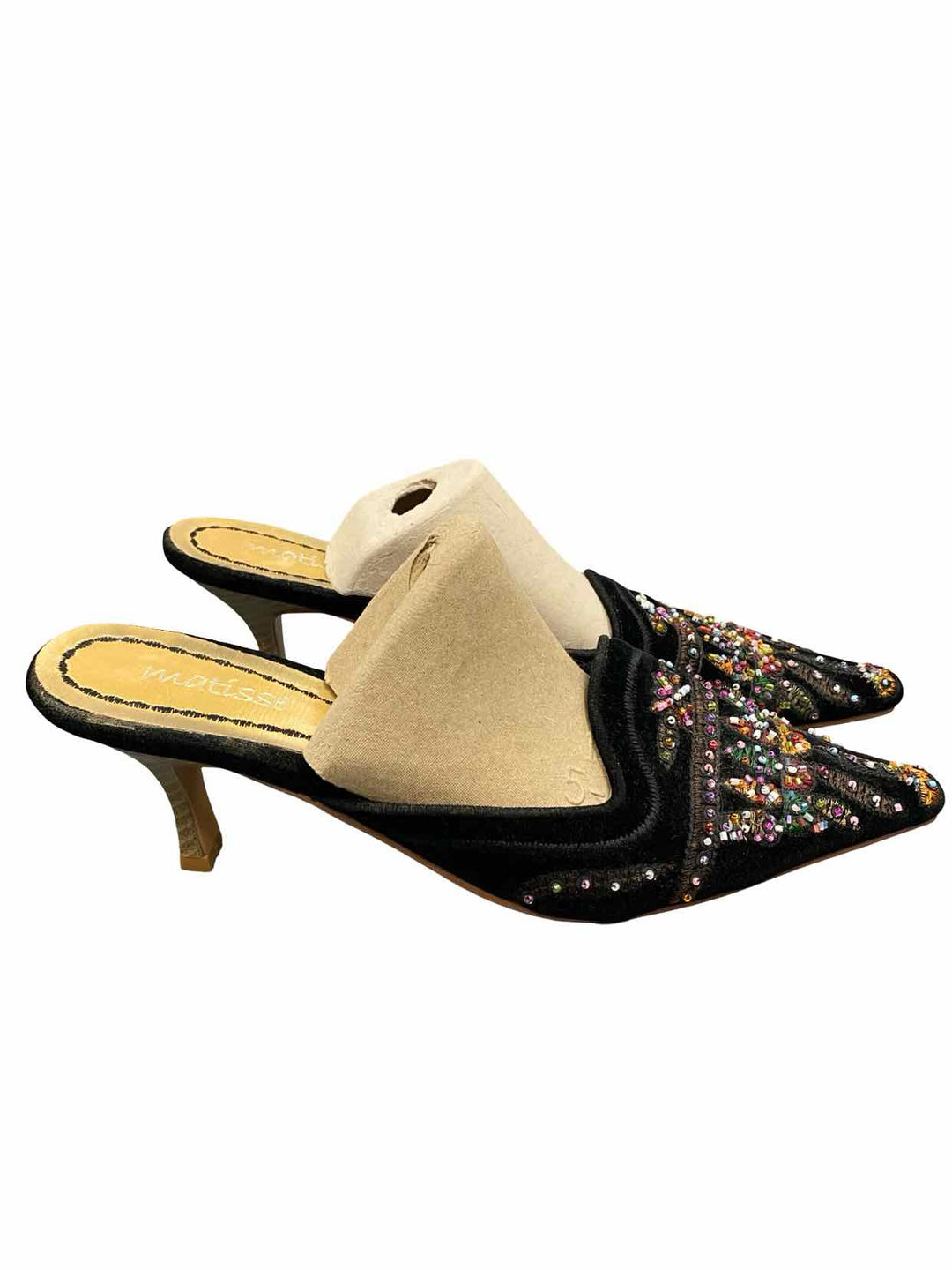 Matisse Shoe Size 9 Black Beaded Velvet Heels