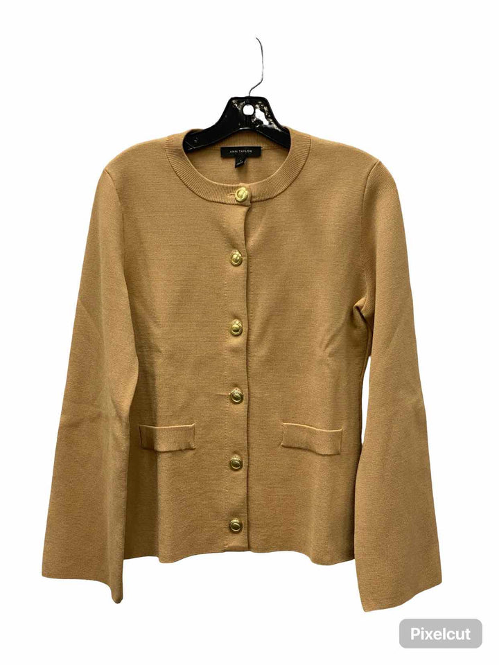Ann Taylor Size S Beige Gold Cardigan Sweater