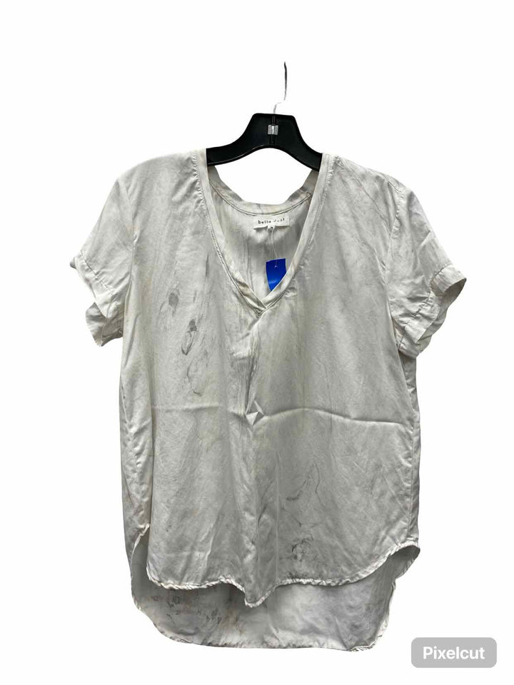 Bella Dahl Size M White Grey Short Sleeve Shirts