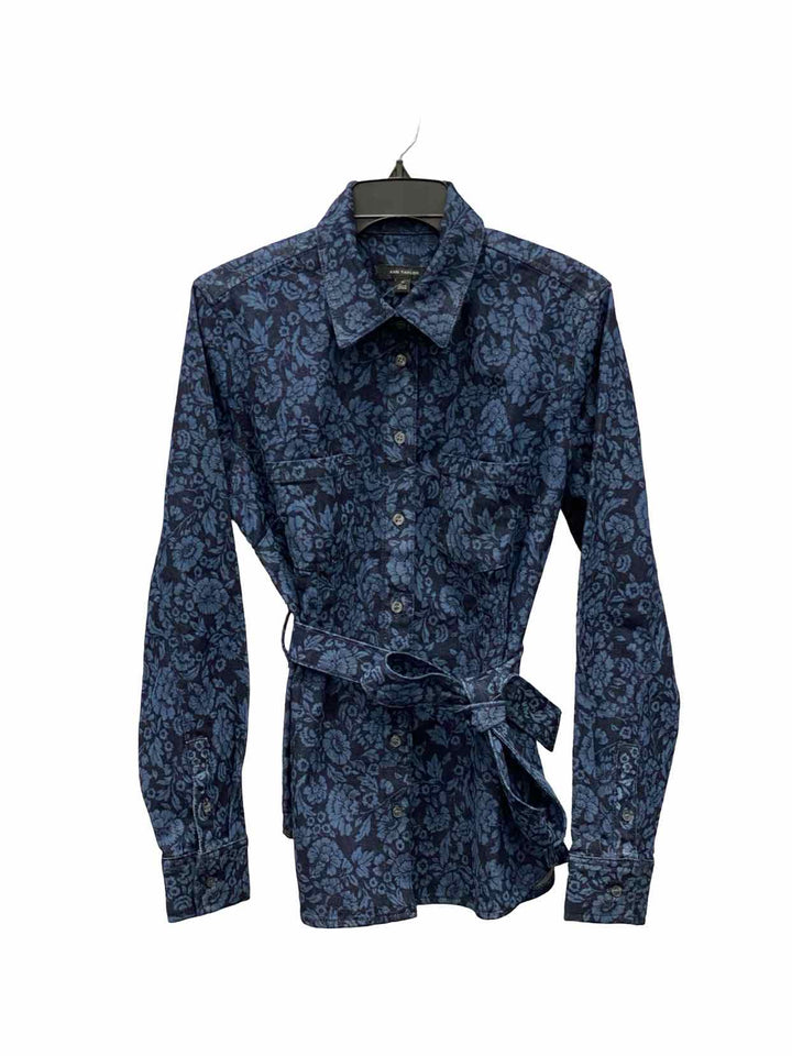 Ann Taylor Size MT Denim Floral Jacket