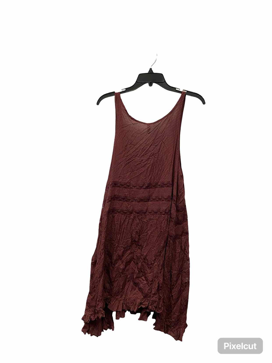 Free People Size XL Burgundy White Dots Tank Top