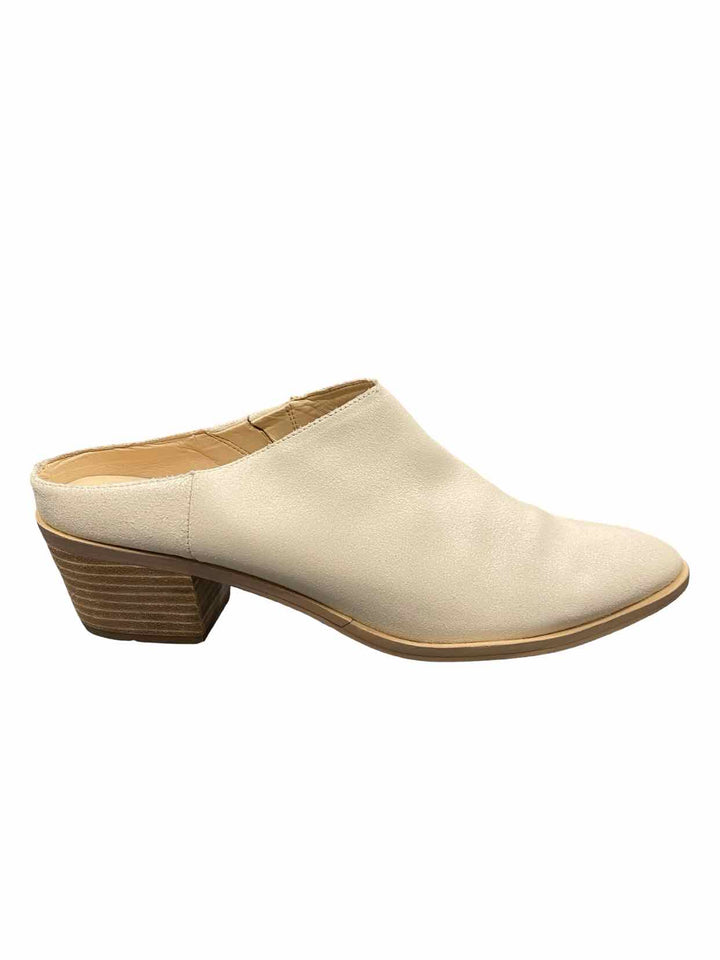 Sole Society Shoe Size 11 Cream Leather Mules Heels