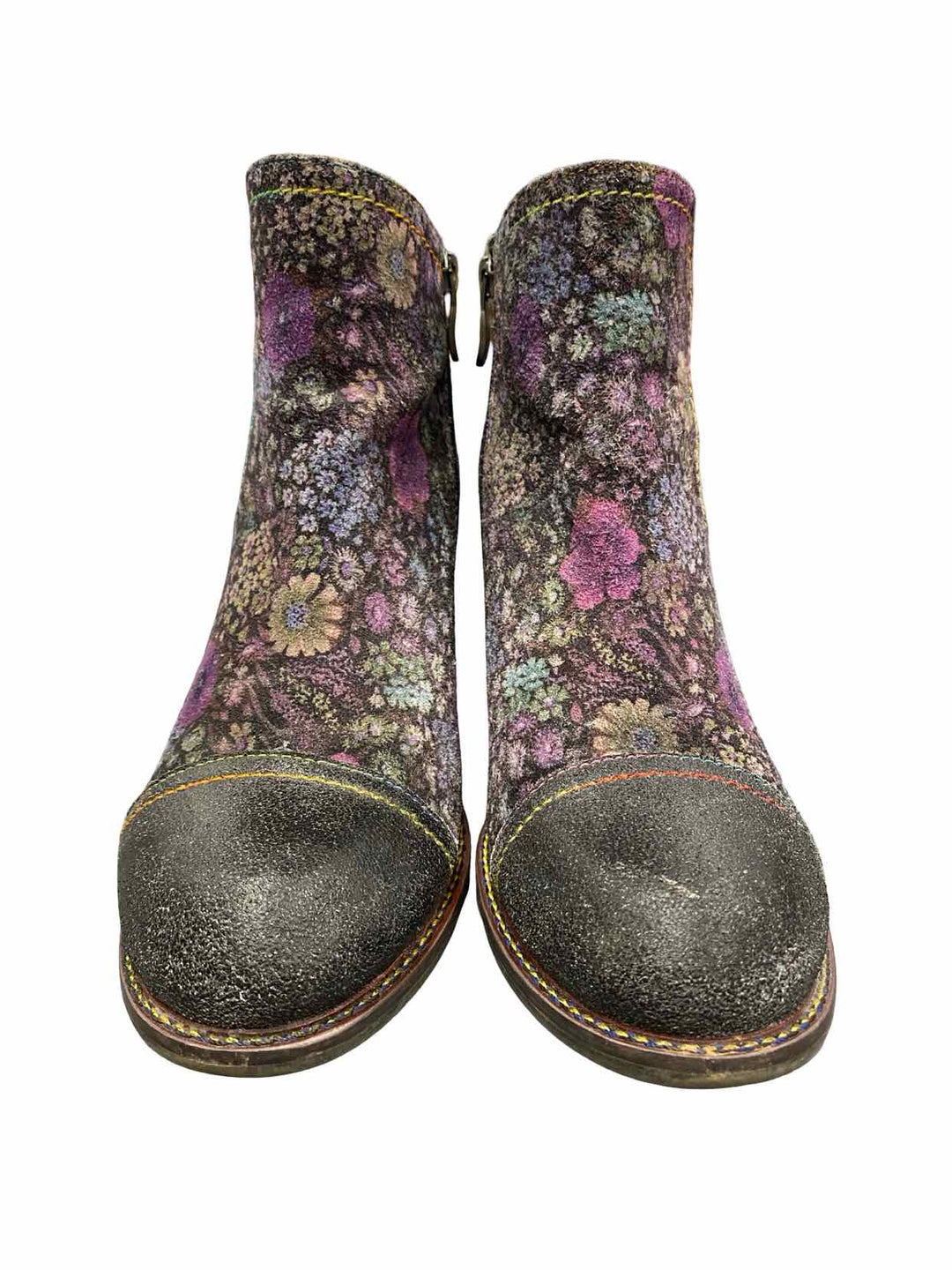 L'Artiste Shoe Size 40 Grey Floral Leather Melvina Boots(Ankle)