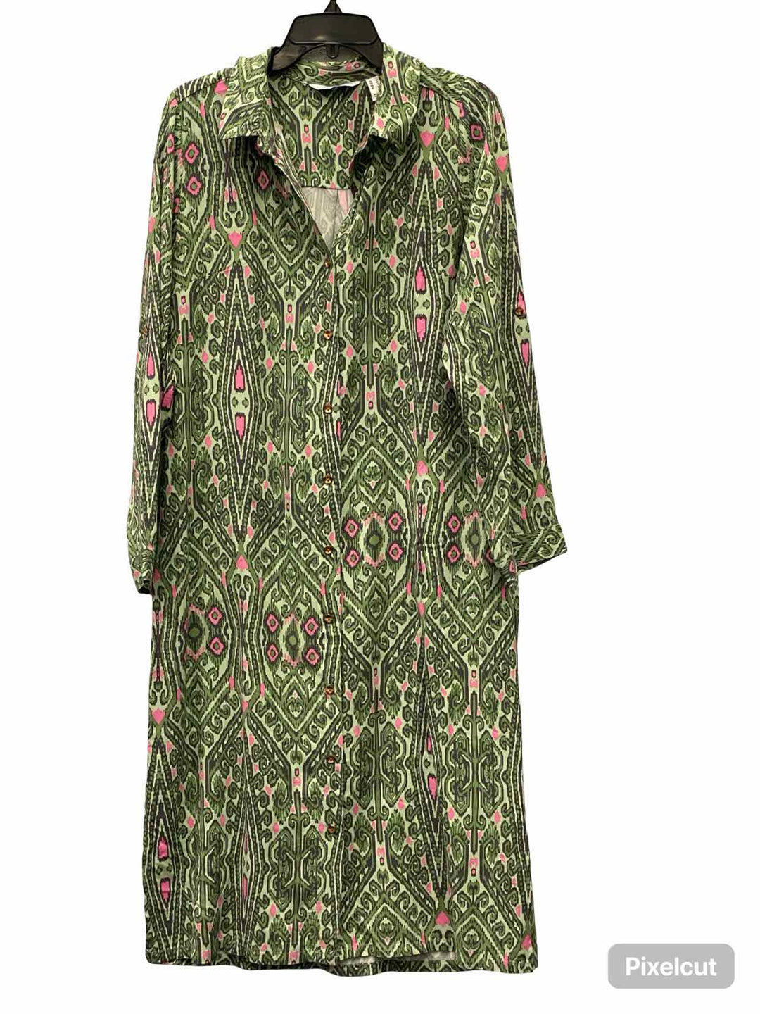 Canyon Retreat Size S Green Pink Print Dress