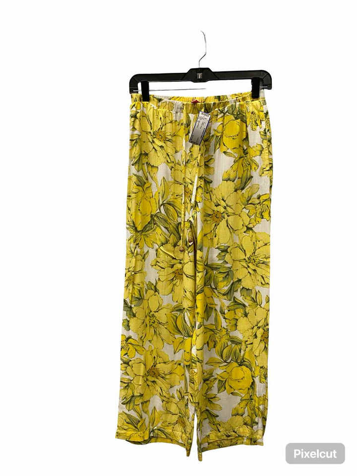 Rose & Olive Size S Yellow Floral Pants