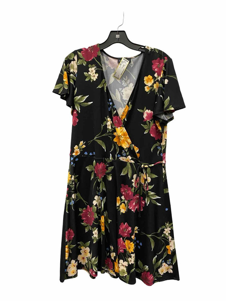 Fortune + Ivy Size XXL Black Floral Dress